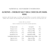 Milk Chocolate Almond Smoked Salt Bark 100g